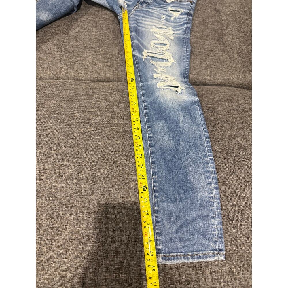 American Eagle Airflex 360 Patched Athletic Skinny Fit Jeans Size 30 X 30 Mens - Picture 12 of 12
